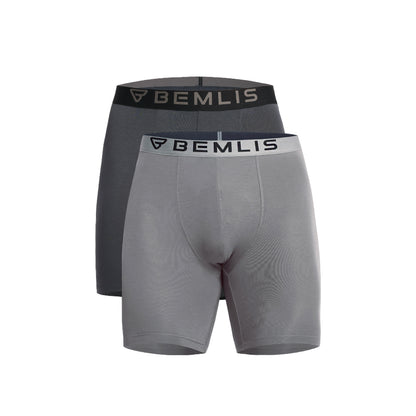 Lot de 2 boxers (Gris tourterelle + Gris acier)
