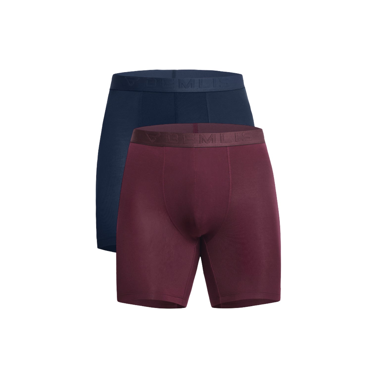 Boxer Brief Combo Pack Of 2(Steel Navy + Wine Red)